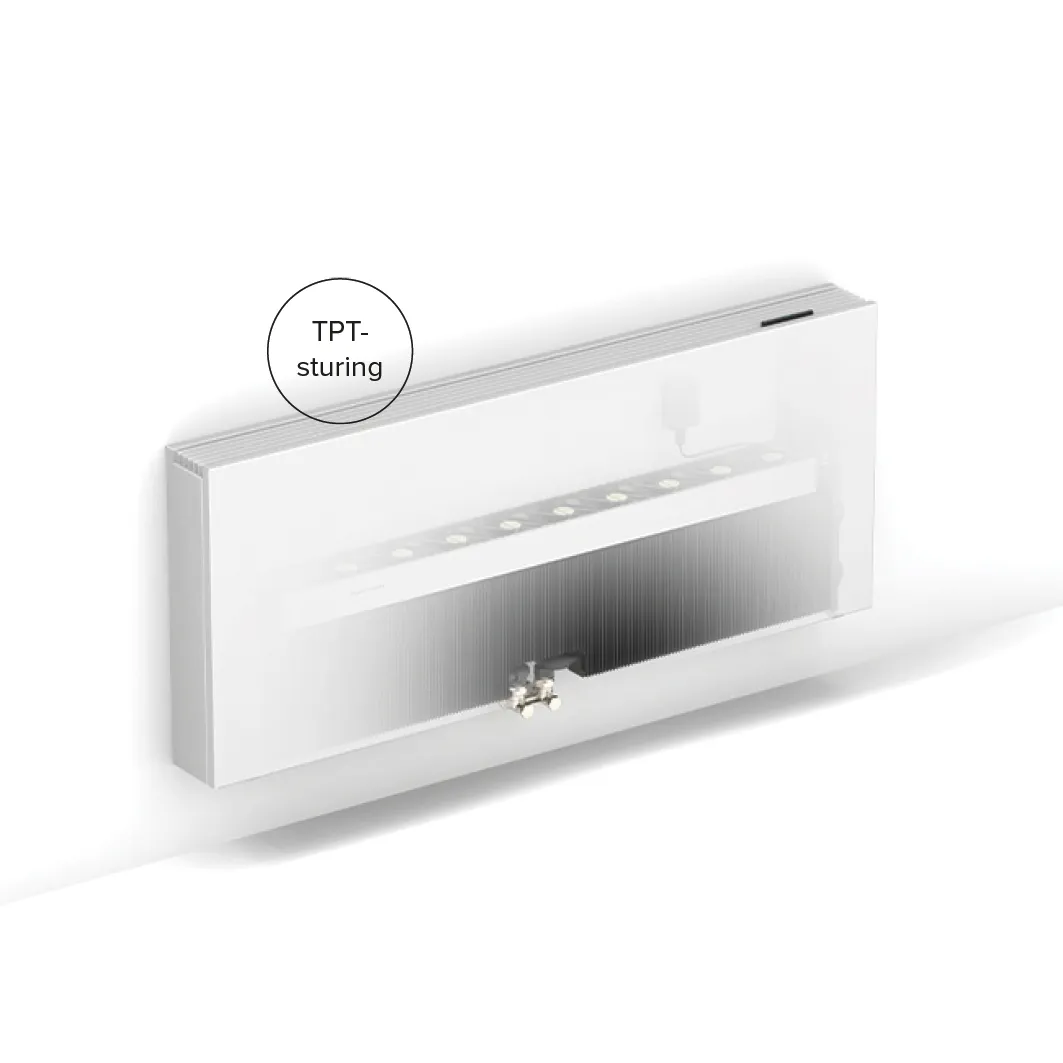 Jaga - Strada Wand Hybrid MM - met TPT sturing - 500x1000mm - 16x2mm - 3883 Watt - Type 16 - Aansluitblok: H-blok - Naar vloer - Verkeerswit soft touch
