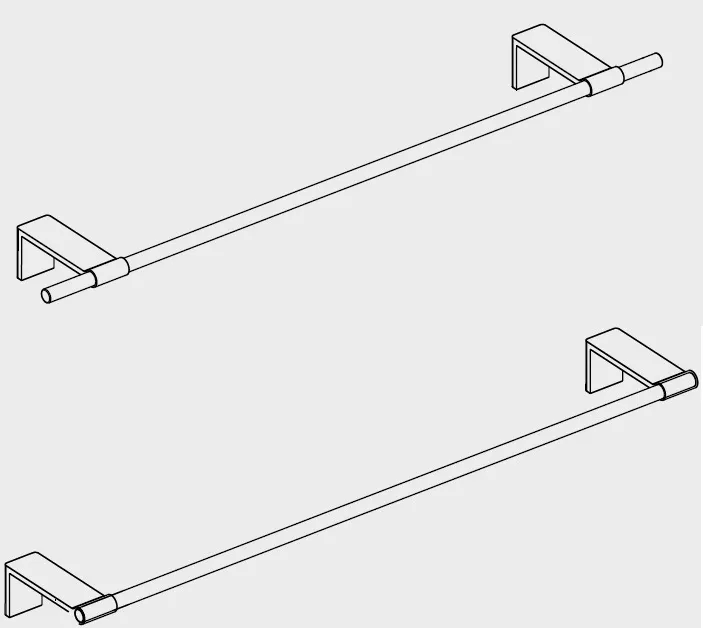 Jaga - Mikado Handdoekhouder Universeel - 85x9mm - Stok Esdoorn -Beugel Geanodiseerd aluminium natuurkleur