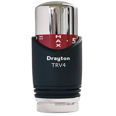 DRL - Drayton thermostaatkop - M30 x 1,5 - Mat zwart/chroom