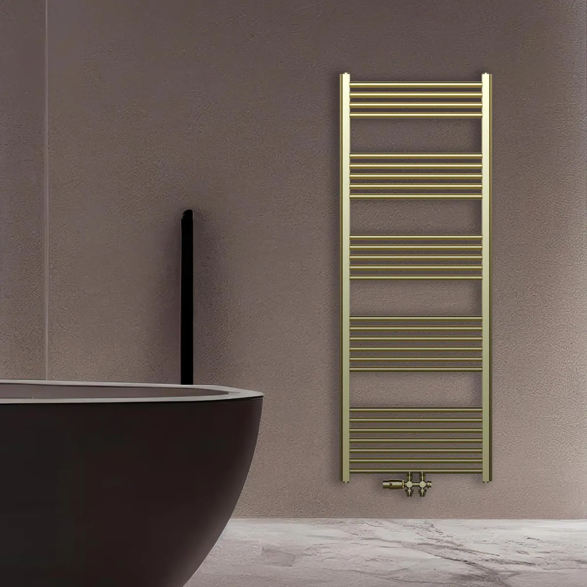Belrad Handdoekradiator Geborsteld Goud - 1600x600mm - 557 Watt - Geborsteld Goud