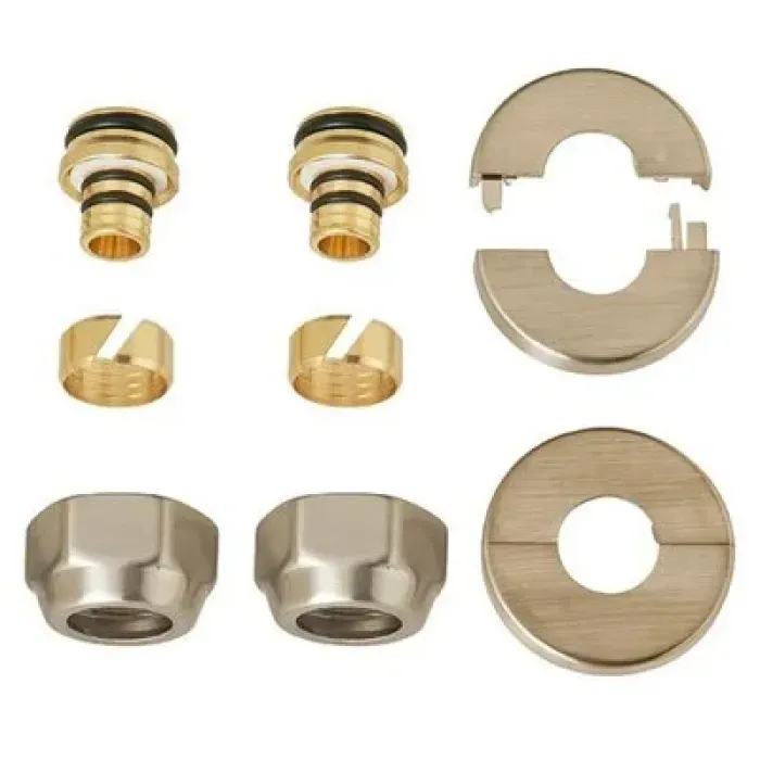DRL - Aansluitset Ovus met 2 koppelingen t.b.v. 16x2 mm AKB + rozetten rvs-look