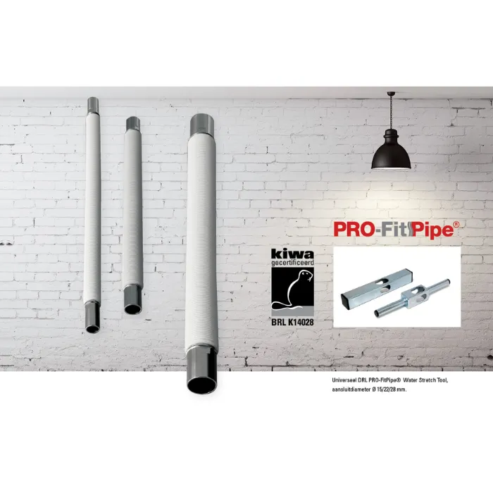 DRL Pro-FitPipe Extensible RVS leiding - Aansluitmaat 15 mm - Lengte 170 t/m 270mm