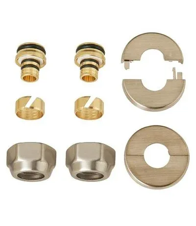 DRL - Aansluitset Ovus met 2 koppelingen t.b.v. 16x2 mm AKB + rozetten rvs-look
