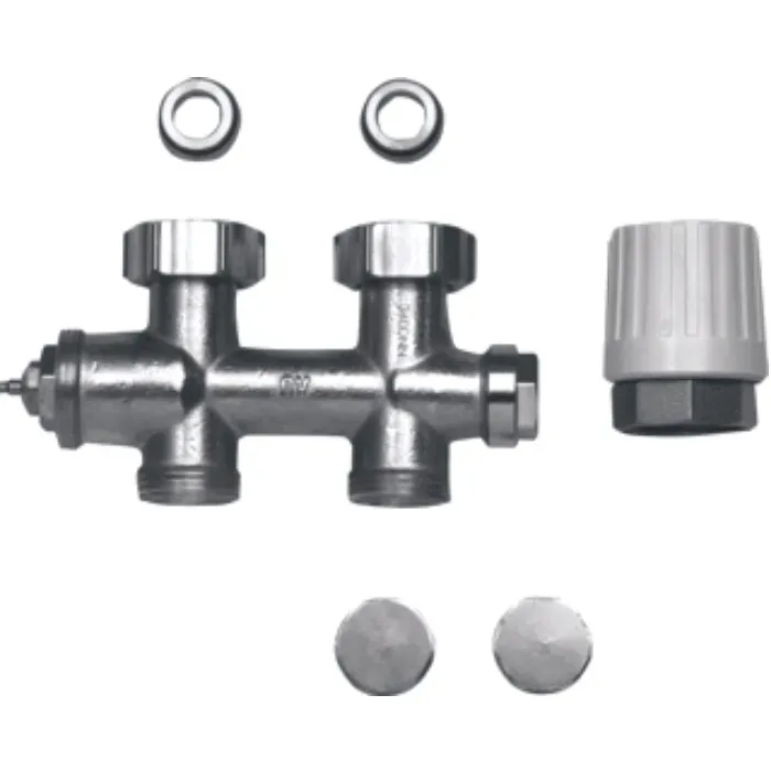 Brugman Radiator aansluitcombinatie - Multiblok M30 recht + handknop - Wit