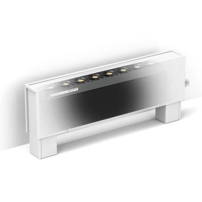 Jaga - Mini  Vrijstaand Hybrid (D03-16x2) - 280x1010mm - 3883 Watt - Type 16 - Off-black - Geschikt voor buis: Kunststof/Meerlagen/AluPEX - Buisafmeting: 16x2 - Knop: Jaga Handknop (MA) - Aansluitblok: Crossflow H-blok