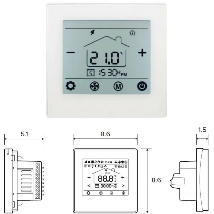 Jaga Thermostaat voor wandinbouw - JRT-100TW - Wit