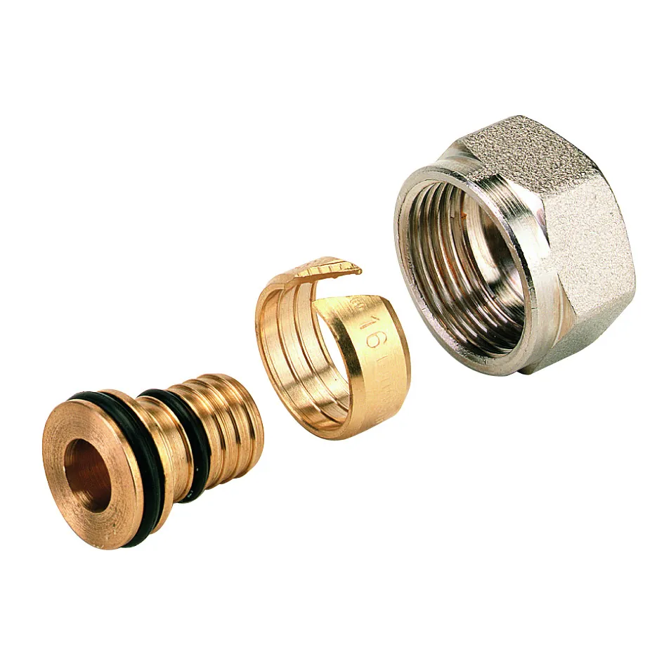 COMAP - Knelkoppeling messing vernikkeld M22 inw. voor PB buis 16x2 mm (2 stuks)