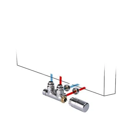 Jaga - Aansluitset 41 met Jaga Deco Thermostaatkop Zwart (AB) voor Meerlagen/AluPEX buis - 16/2 - Naar wand