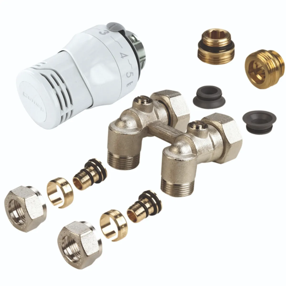 COMAP - Senso thermostaatkop M30 en H-onderblok haaks met M22 adapters 16 x 2