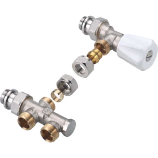 COMAP - Radiatoraansluitcombinatie met kraan en onderblok - Haaks verkeerd - M22 x 1/2"