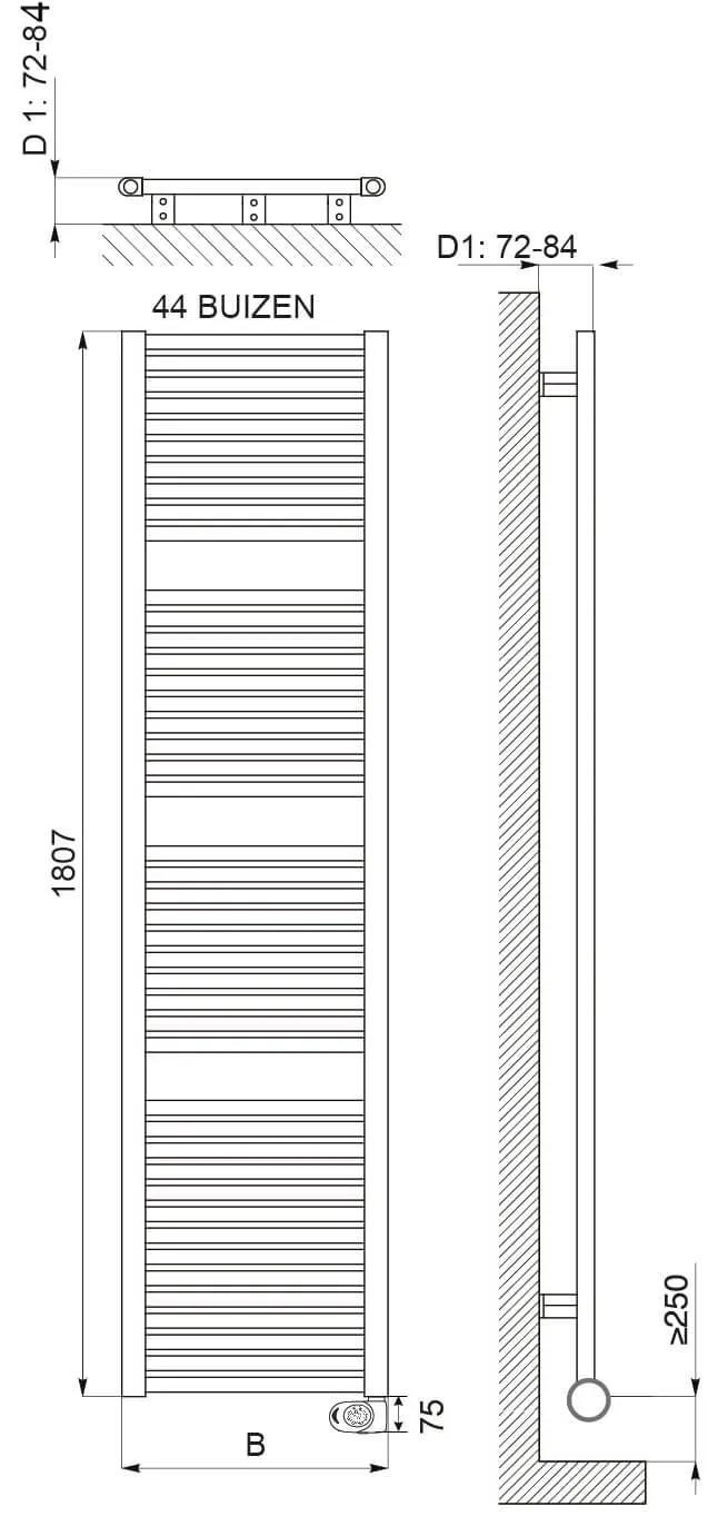 DRL - Claudia E-Comfort Mat Zwart - 1807x500mm - 900 Watt - Zwart