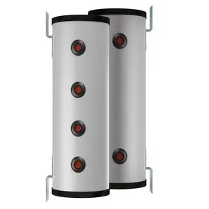 DRL - Buffervat 25 liter, wandmodel met 6 systeemaansluitingen 1 1/4" incl. isolatie