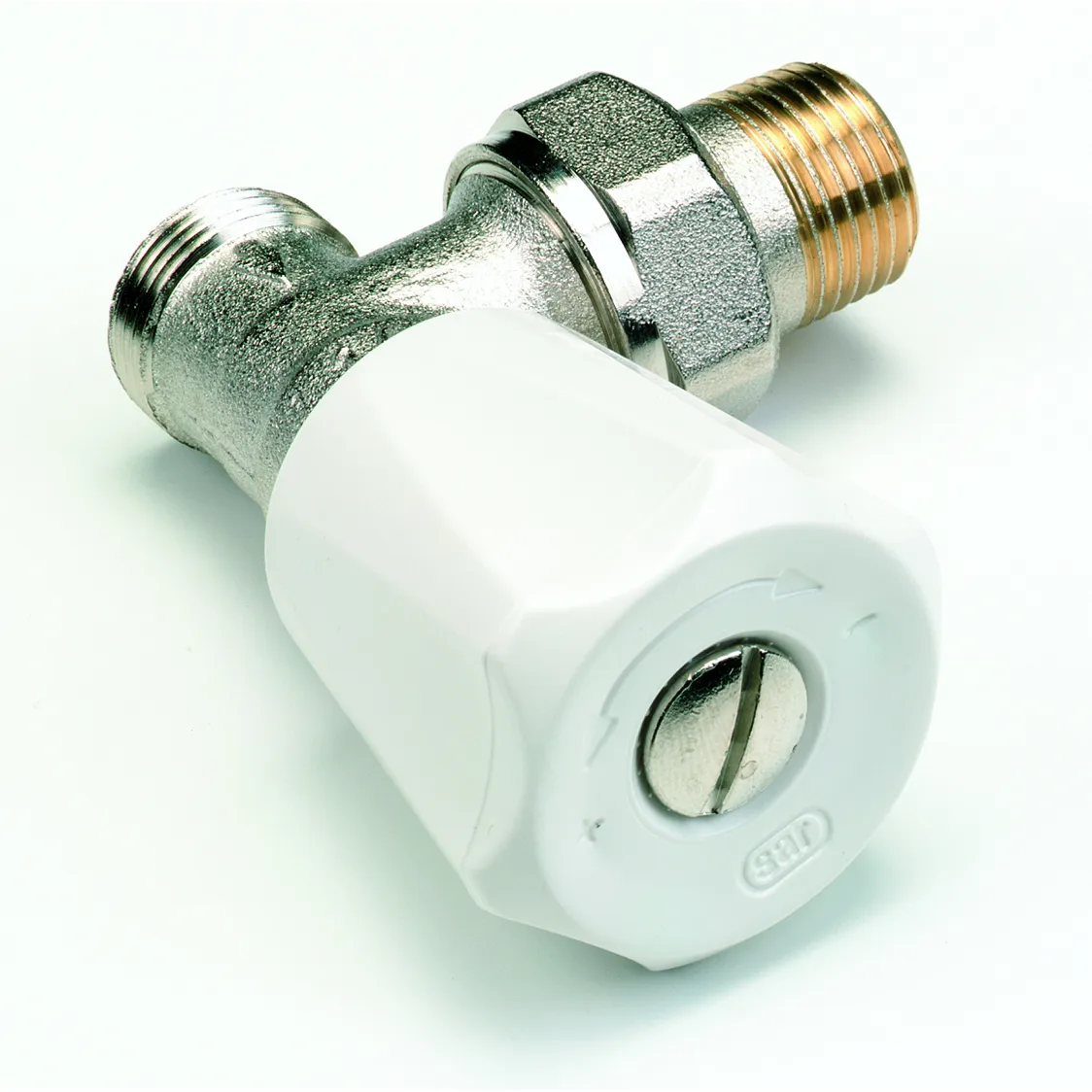 COMAP - Eurosar haaks handbediende radiatorkraan - dubbel instelbaar M22 -1/2" - zelfdichtend staartstuk