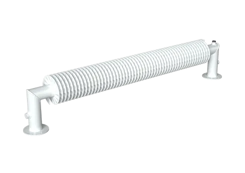 DRL Ribbenbuisradiator Selfstanding - Type 1 - Uitwendige buisdiameter 108mm - 694x4500mm - 1 rib(ben) - 3221 Watt