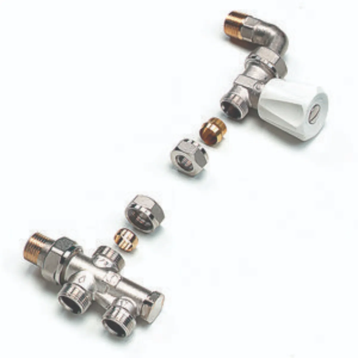 COMAP - Radiator aansluitcombinatie handbediend recht + bocht 1/2" - 537EMB