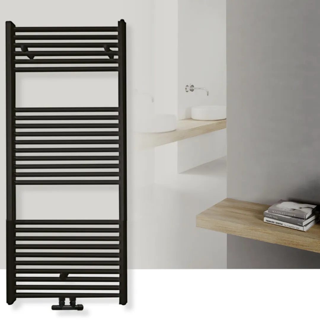 DRL Lisa Recht Compact Mat Zwart - 1807x600mm - 971 Watt - Zwart