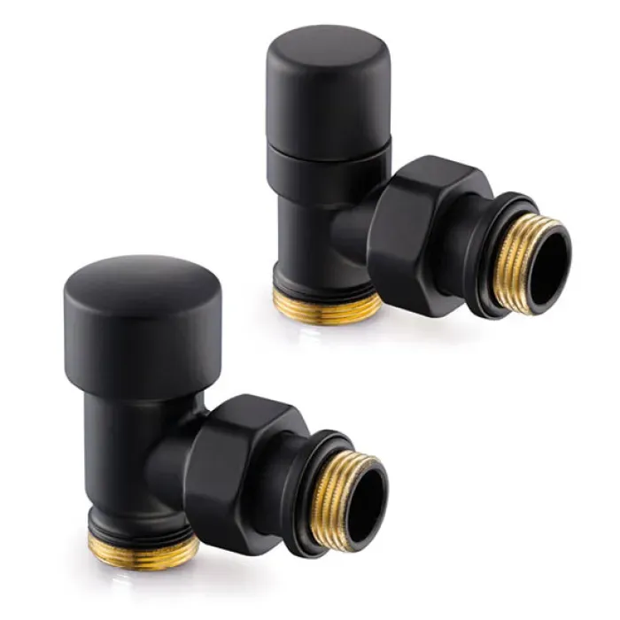 DRL - OVUS Designkraanset haaks ½“ (therm.voorbereid) + voetventiel haaks 1/2" - mat zwart