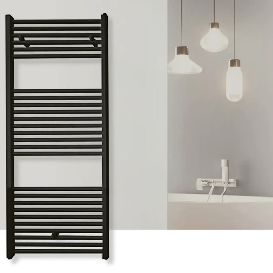 DRL Lisa Recht Mat Zwart - 1503x600mm - 801 Watt - Zwart