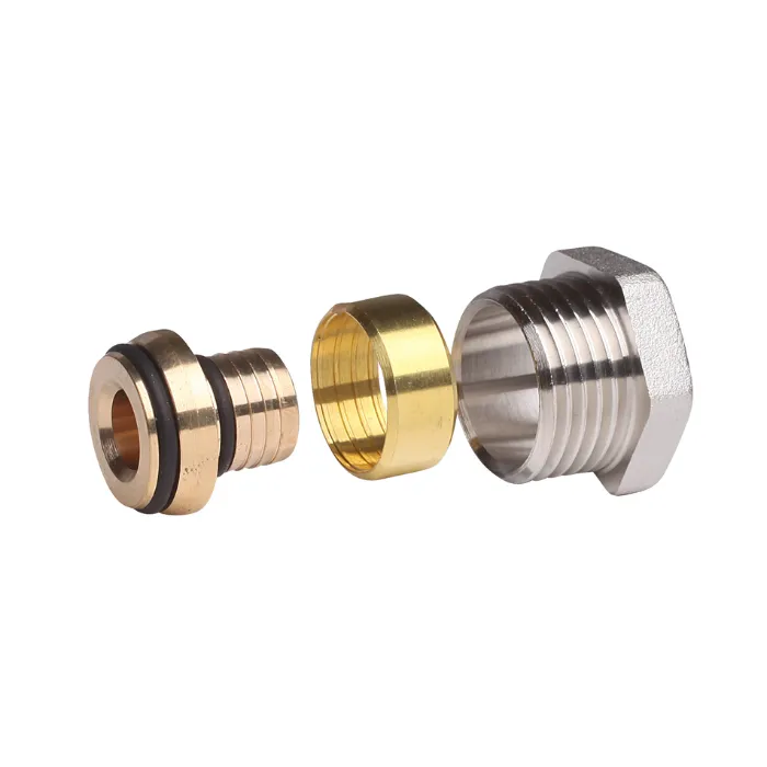 Danfoss - Knelfitting voor alupex en aluminium leiding - G 1/2" A, 16mmx2 - vernikkeld