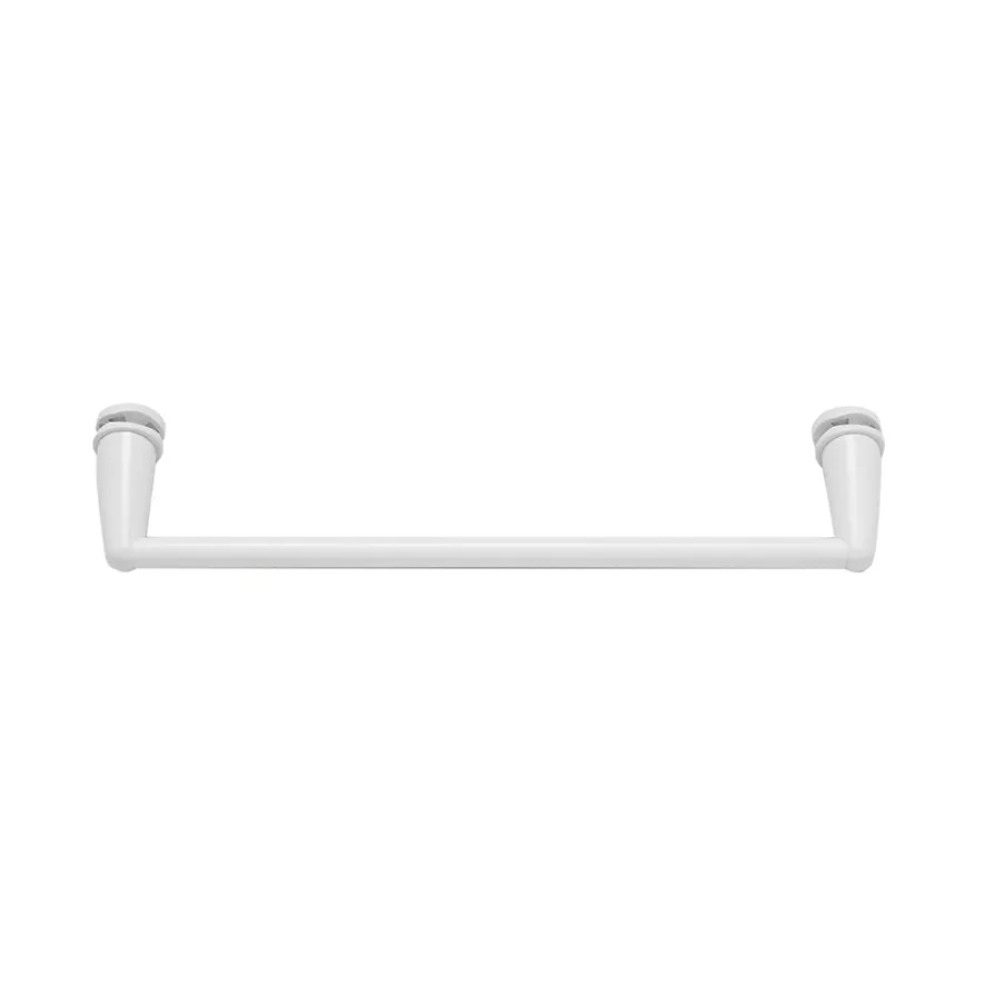 DRL Handdoekbeugel Recht Chroom - Wit - Geschikt voor radiatorlengte 500mm - Lengte beugel 440mm