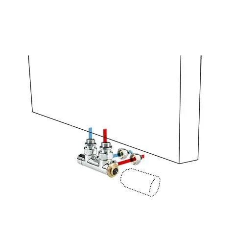 Jaga - Aansluitset 41 met Jaga Deco Thermostaatkop Chroom (AC) voor Meerlagen/AluPEX buis - 16/2 - Naar wand